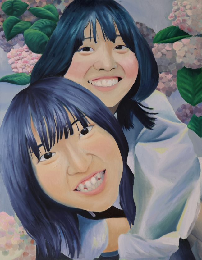 ２作品目　油彩　人物画　二人