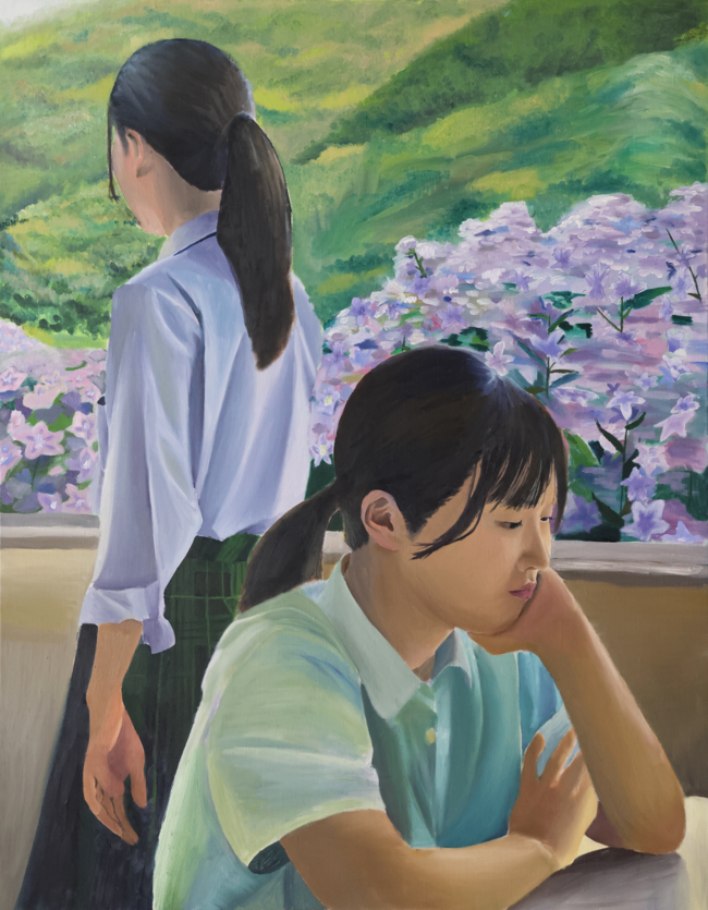 ３作品目　油彩　人物画　二人